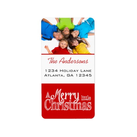 赤は自分に小さなメリークリスマスを持っている ラベル (正面)