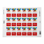 赤は自分に小さなメリークリスマスを持っている ラベル (フルシート)