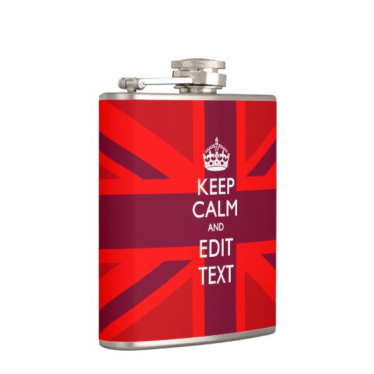 赤は英国国旗の旗の平静そしてあなたの文字を保ちます フラスク (右)