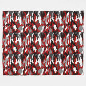 赤は迷彩柄を尾行します フリースブランケット (正面(横))