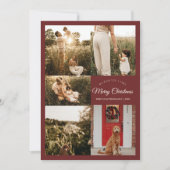赤は非常に陽気なクリスマス5つの写真コラージュ シーズンカード (正面)