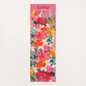 赤は黄色の水の色のバラブーケを支配 ヨガマット (裏面)