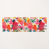 赤は黄色の水の色のバラブーケを支配 ヨガマット (正面(横))