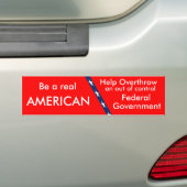 赤は、実質、助けの打倒アメリカOu…です バンパーステッカー (車上)