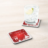 赤は、白いメリークリスマスのコースター(6)を置きました コースター (右側)