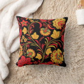 赤はKhokhlomaを残します クッション (ブランケット)