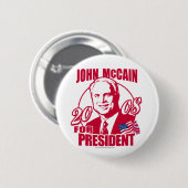 赤はMcCainボタンを示します 缶バッジ (正面&裏面)