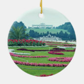 赤はShonbrunnの城、ウィーン、オーストリア開花します セラミックオーナメント (裏面)