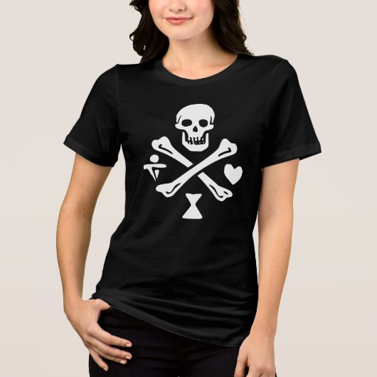 赤ひげの女性用黒Tシャツ トライブレンドＴシャツ (正面)