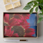 赤ひまわりの花と青い空 – ティッシュペーパー 薄葉紙 (ギフト)