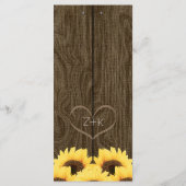 赤ひまわり素朴のメニューカード メニュー (裏面)