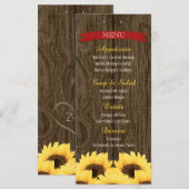 赤ひまわり素朴のメニューカード メニュー (正面/裏面)