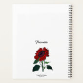 赤ひまわり花柄かわいいホワイトジャーナル プランナー手帳 (裏面)