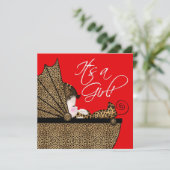 赤ひょうタンゴのベビーシャワー 招待状 (スタンド正面)