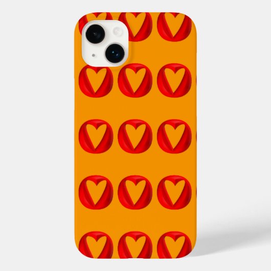 赤ふっくらとしたハート穴 Case-Mate iPhoneケース (裏面)