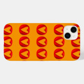 赤ふっくらとしたハート穴 Case-Mate iPhoneケース (裏面 (横))