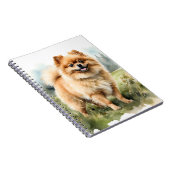 赤ふわふわの小ポメラニア犬子犬 ノートブック (右側)