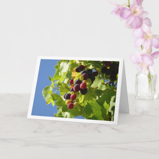 赤ぶどうグリーン葉カード カード (蘭)