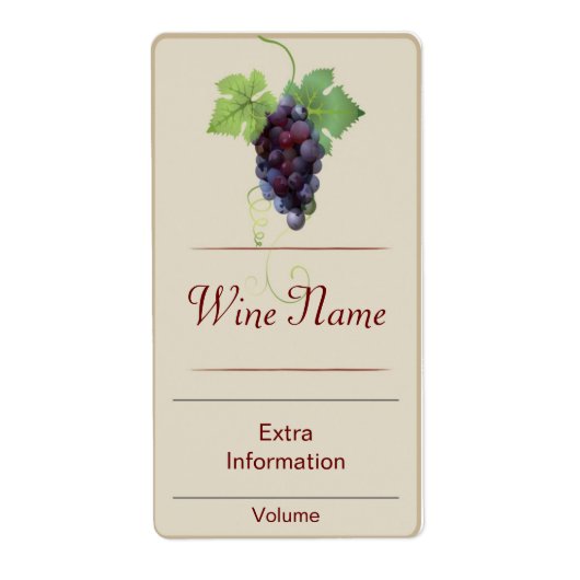 赤ぶどうワインラベル ラベル (正面)