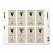 赤ぶどうワインラベル ラベル (フルシート)