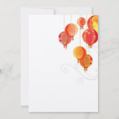 赤ぶら下がった提灯ラックスウェディング セーブザデート (裏面)