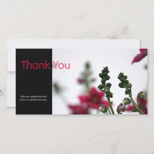 赤ぼやけ花の写真赤い花ありがとう サンキューカード (正面)