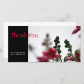 赤ぼやけ花の写真赤い花ありがとう サンキューカード (正面/裏面)