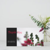 赤ぼやけ花の写真赤い花ありがとう サンキューカード (スタンド正面)