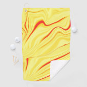 赤または珊瑚の曲線のストロークを持つマンゴークリーム ゴルフタオル (インサイチュ)