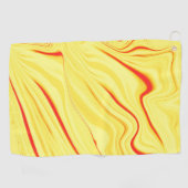 赤または珊瑚の曲線のストロークを持つマンゴークリーム ゴルフタオル (横)