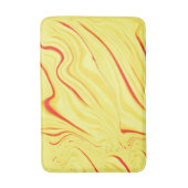赤または珊瑚の曲線のストロークを持つマンゴークリーム バスマット (正面縦)