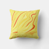 赤または珊瑚の曲線のストローク投げのあるマンゴークリーム クッション (裏面)