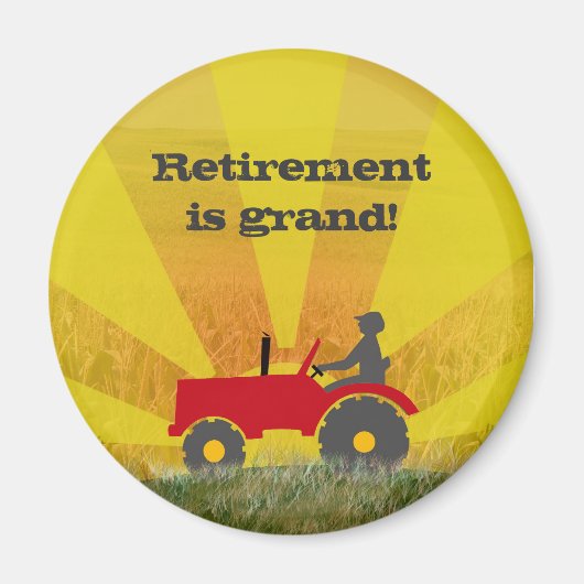 赤または緑のトラクター引退磁石 マグネット (正面)