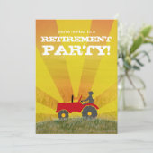 赤または緑のトラクタ退職パーティの招待状: 招待状 (スタンド正面)
