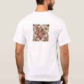 赤または金ゴールドの結び糸細工 Tシャツ (裏面)