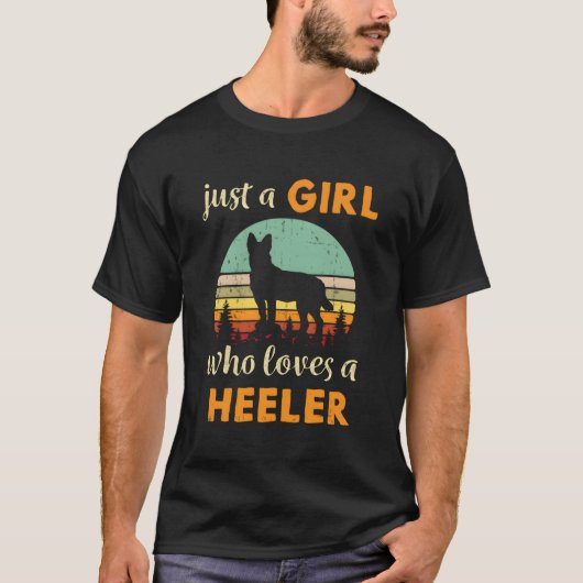 赤または青のヘレラーオーストラリアの牛の犬の恋人をカット Tシャツ (正面)