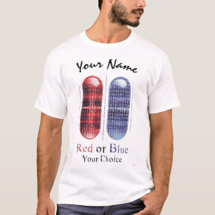 赤または青 – お好みの選択   Cyberpunk Pill Art Tシャツ