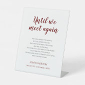 赤まで我々は再び会うお祝い生命記念 台座サイン (正面)