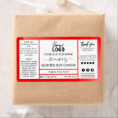 赤みがかったいちごの香りのする大豆ロウソク ラベル (インサイチュ)