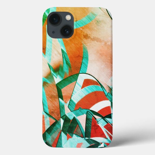 赤みがかったオレンジの上に青またはシアンの縞が見える Case-Mate iPhoneケース (裏面)