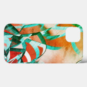 赤みがかったオレンジの上に青またはシアンの縞が見える Case-Mate iPhoneケース (裏面 (横))