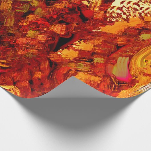 赤みがかったオレンジ色のカーニバルマスクに変色 ラッピングペーパー (角)