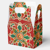 赤みがかったオレンジ色の黄色のアズレホス花の模様 フェイバーボックス (オープン)