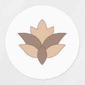 赤みがかったオレンジ、オレンジ色 ラベル (デザイン1)