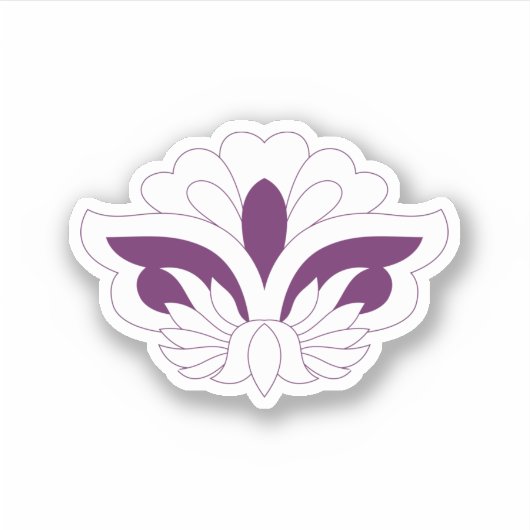 赤みがかったマゼンタの装飾 シール (正面)