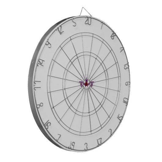 赤みがかったマゼンタの装飾 ダーツボード (正面左)