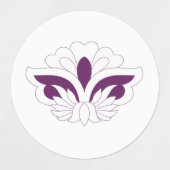 赤みがかったマゼンタの装飾 ラベル (デザイン1)