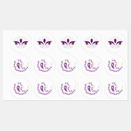 赤みがかったマゼンタの装飾 ラベル (シート)