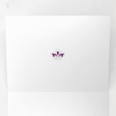 赤みがかったマゼンタの装飾 三つ折りカード (内部最初)