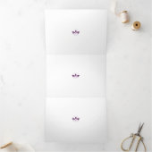 赤みがかったマゼンタの装飾 三つ折りカード (内部)